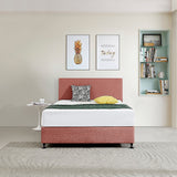 Linen Fabric Double Bed Deluxe Headboard Bedhead - Pearl Copper Brown - Front View