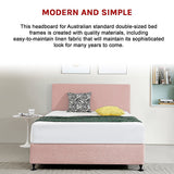 Linen Fabric Double Bed Deluxe Headboard Bedhead - Pale Pink - 45-Degree Angle