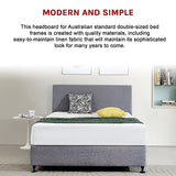 Linen Fabric Double Bed Deluxe Headboard Bedhead - Slate Ash - 45-Degree Angle