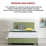 Linen Fabric Double Bed Deluxe Headboard Bedhead - Olive Green - 45-Degree Angle