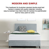 Linen Fabric Double Bed Deluxe Headboard Bedhead - Stone Grey - 45-Degree Angle