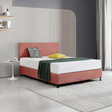 Linen Fabric Queen Bed Deluxe Headboard Bedhead - Pearl Copper Brown - Side View