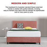 Linen Fabric Queen Bed Deluxe Headboard Bedhead - Pearl Copper Brown - 45-Degree Angle