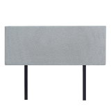 Linen Fabric Queen Bed Deluxe Headboard Bedhead - Stone Grey - Top-Down View