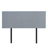 Linen Fabric Queen Bed Deluxe Headboard Bedhead - Berlin Blue - Top-Down View