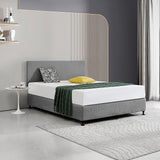 Linen Fabric Queen Bed Deluxe Headboard Bedhead - Night Ash - Side View