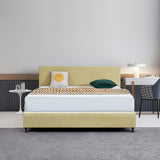 Linen Fabric King Bed Deluxe Headboard Bedhead - Sulfur Yellow - Front View