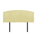 Linen Fabric Double Bed Curved Headboard Bedhead - Sulfur Yellow - Side View