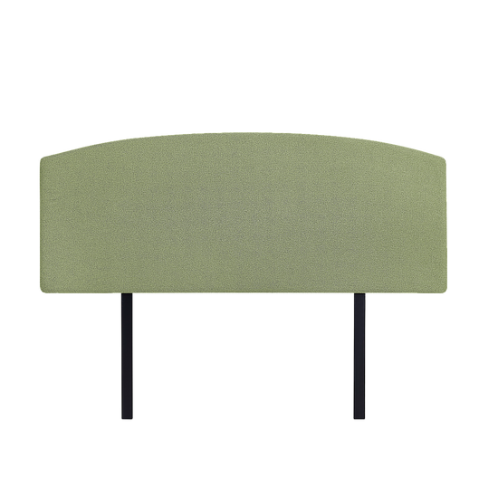 Linen Fabric Double Bed Curved Headboard Bedhead - Olive Green