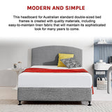 Linen Fabric Double Bed Curved Headboard Bedhead - Night Ash - 45-Degree Angle