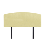 Linen Fabric Queen Bed Curved Headboard Bedhead - Sulfur Yellow - Top-Down View