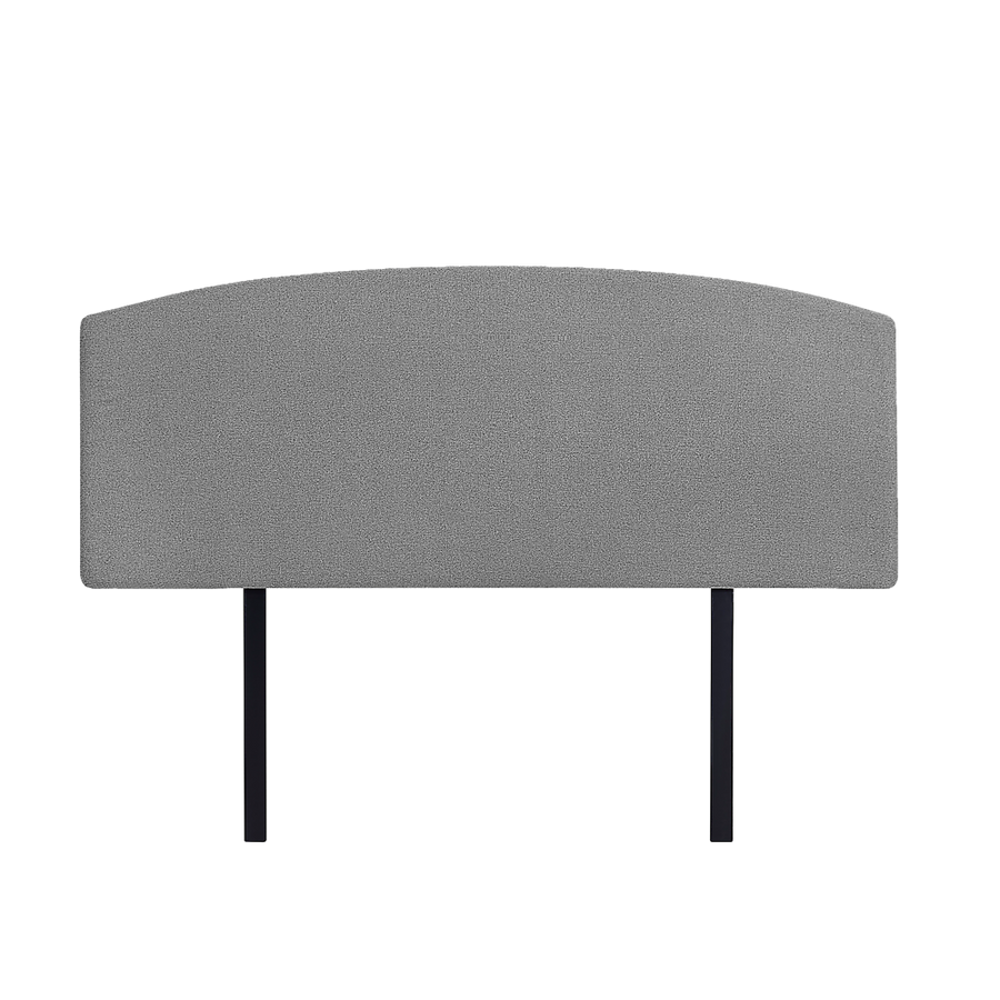 Linen Fabric Queen Bed Curved Headboard Bedhead - Night Ash
