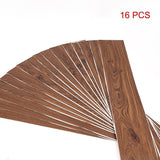 Vinyl Floor Tiles Self Adhesive Flooring Teak Wood Grain 16 Pack 2.3SQM - Rear View