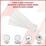 Vinyl Floor Tiles Self Adhesive Flooring Ramin Wood Grain 16 Pack 2.3SQM - Side View