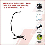 Hammock C Stand Solid Steel Construction for Hanging Air Porch Swing Chair - Side View