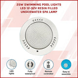 25w Swimming Pool Lights Led 12-32V Resin Filled Underwater Spa lamp - Side View