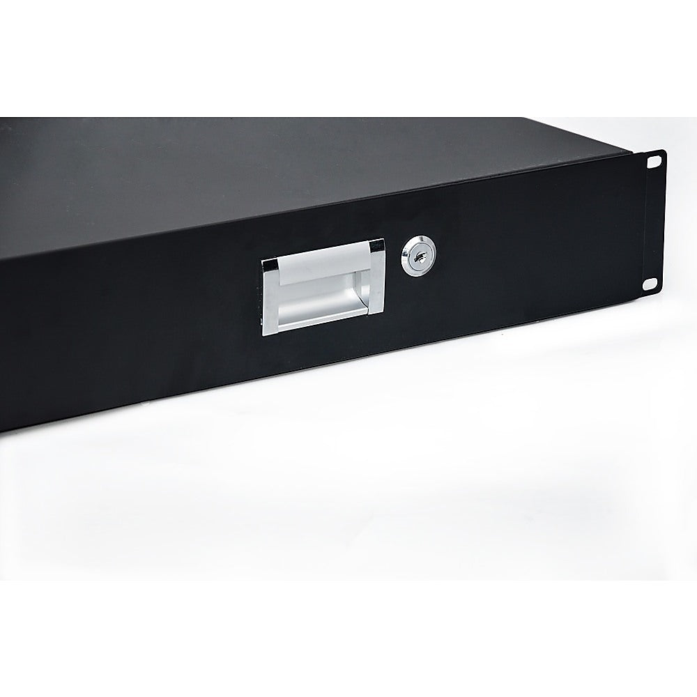 19 Rack Mount 2U Locking Drawer Pro Audio DJ Server Rack Lock Storage Cabinet