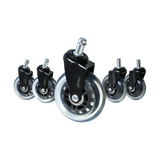 5x Office Chair Rollerblade Caster Wheels Safe for All Floors - Universal Fit - Side View