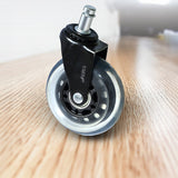 5x Office Chair Rollerblade Caster Wheels Safe for All Floors - Universal Fit - Top-Down View