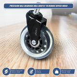5x Office Chair Rollerblade Caster Wheels Safe for All Floors - Universal Fit - Extra Image