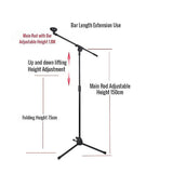 Stage Stands Tripod Mic Stand with Boom 2-Pack - Close-Up Angle