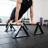 Premium Parallette Pair Gymnastics Push Up Bars - Low Angle