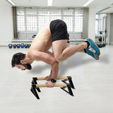 Premium Parallette Pair Gymnastics Push Up Bars - Front View