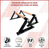Premium Parallette Pair Gymnastics Push Up Bars - Side View