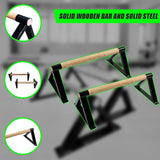 Premium Parallette Pair Gymnastics Push Up Bars - Low Angle