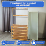 Large Wooden 5 Tiers Hat Coat Stand Clothes Shoe Rack Hanger Hooks Shelf Storage - Extra Image