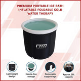 Premium Portable Ice Bath Inflatable Foldable Cold Water Therapy - Rear View