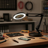 10X Magnifying Glass Desk Light Magnifier LED Lamp Reading Lamp With Base - Close-Up Angle