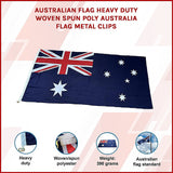 Australian Flag Heavy Duty Woven Spun Poly Australia Flag Metal Clips - Side View