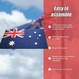 Australian Flag Heavy Duty Woven Spun Poly Australia Flag Metal Clips - Low Angle