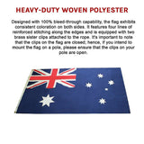 Australian Flag Heavy Duty Woven Spun Poly Australia Flag Metal Clips - Extra Image