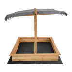 Kids Wooden Toy Sandpit with Adjustable Canopy, image 4
