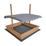 Kids Wooden Toy Sandpit with Adjustable Canopy, image 5