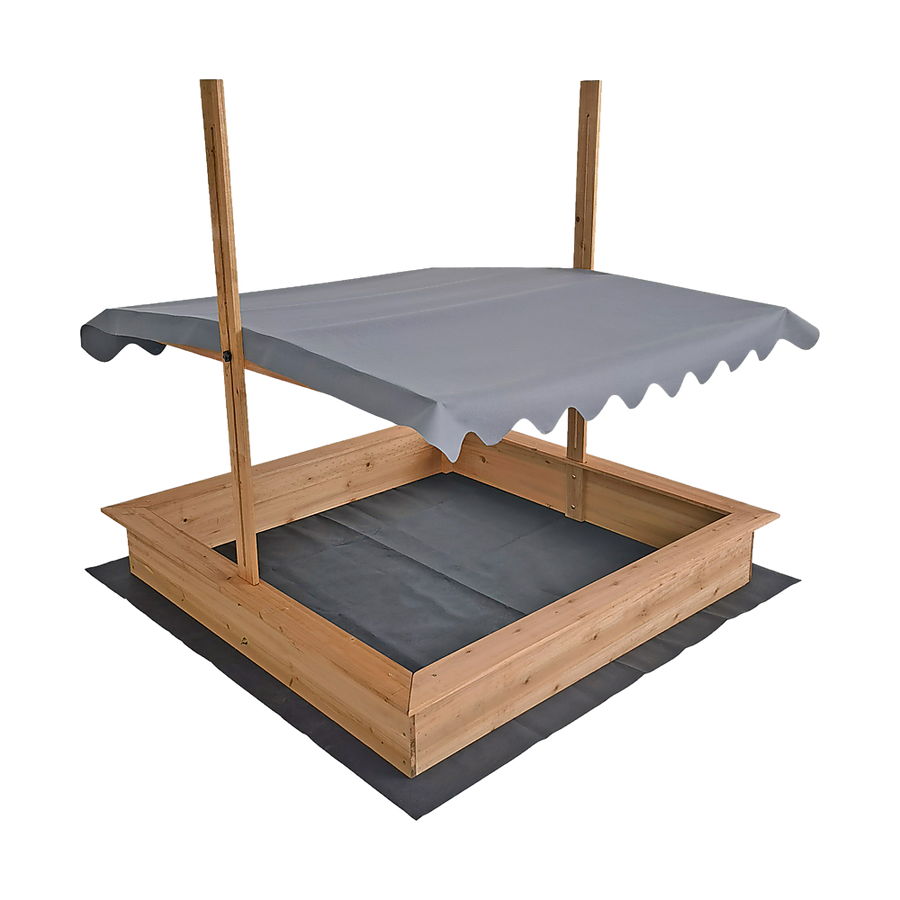 Kids Wooden Toy Sandpit with Adjustable Canopy, image 5
