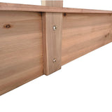 Kids Wooden Toy Sandpit with Adjustable Canopy - Low Angle