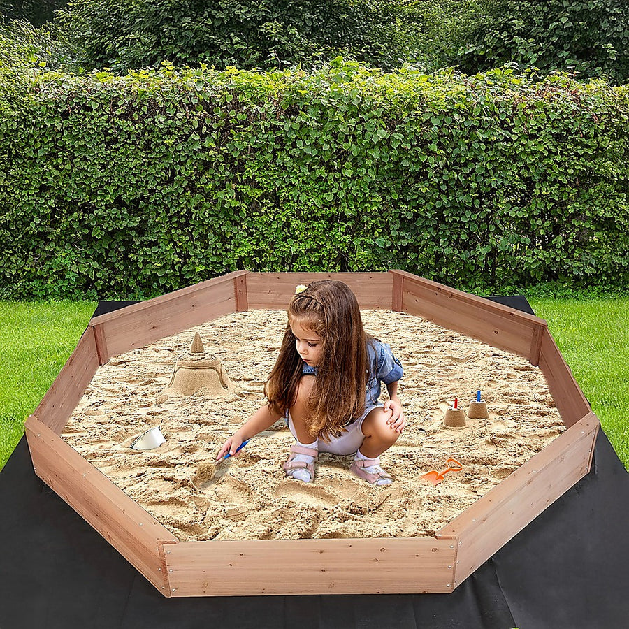 Kids Sand Pit Large Octagonal Wooden Sandpit, image 2