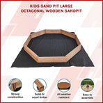 Kids Sand Pit Large Octagonal Wooden Sandpit, image 3