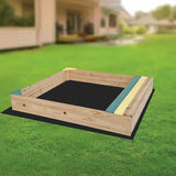 Wooden Kids Backyard Sandbox Children Outdoor Play Toy Sandpit - Rear View