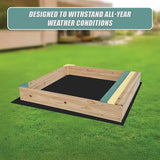 Wooden Kids Backyard Sandbox Children Outdoor Play Toy Sandpit - Extra Image