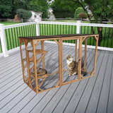 180cm Large Cat Enclosure Wooden Outdoor Cage with 3 Platforms - Front View