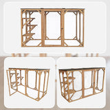 180cm Large Cat Enclosure Wooden Outdoor Cage with 3 Platforms - Close-Up Angle