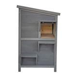 Cat House Weatherproof 2-Story Indoor Outdoor Wooden Shelter Bitumen Roof - 45-Degree Angle
