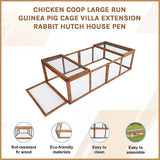Chicken coop LARGE Run Guinea Pig Cage Villa Extension Rabbit hutch house pen - Side View