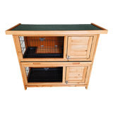 Large Rabbit Hutch with BASE Chicken Coop 2 Storey Guinea Pig Pet Cage House - Top-Down View