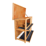 Large Rabbit Hutch with BASE Chicken Coop 2 Storey Guinea Pig Pet Cage House - 45-Degree Angle