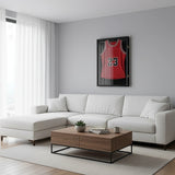 Wall Display/Case Lockable Rack 80cm Football Basketball Jersey Storage Box - Side View